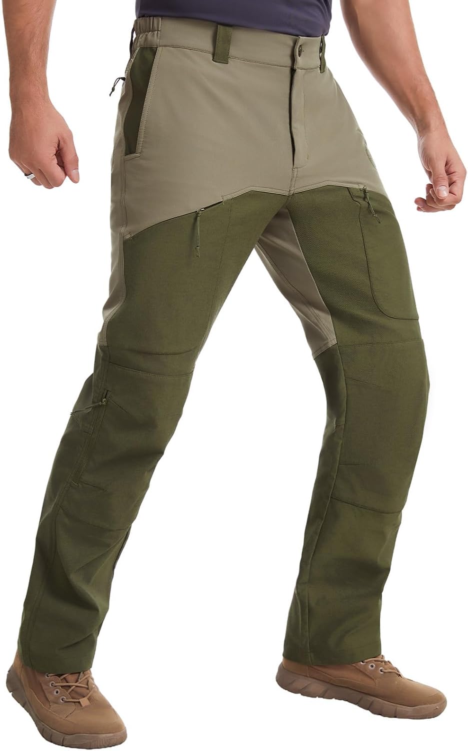 BASSDASH Splice-LW Men's Hunting Pants with Knee Pads, Water Resistant