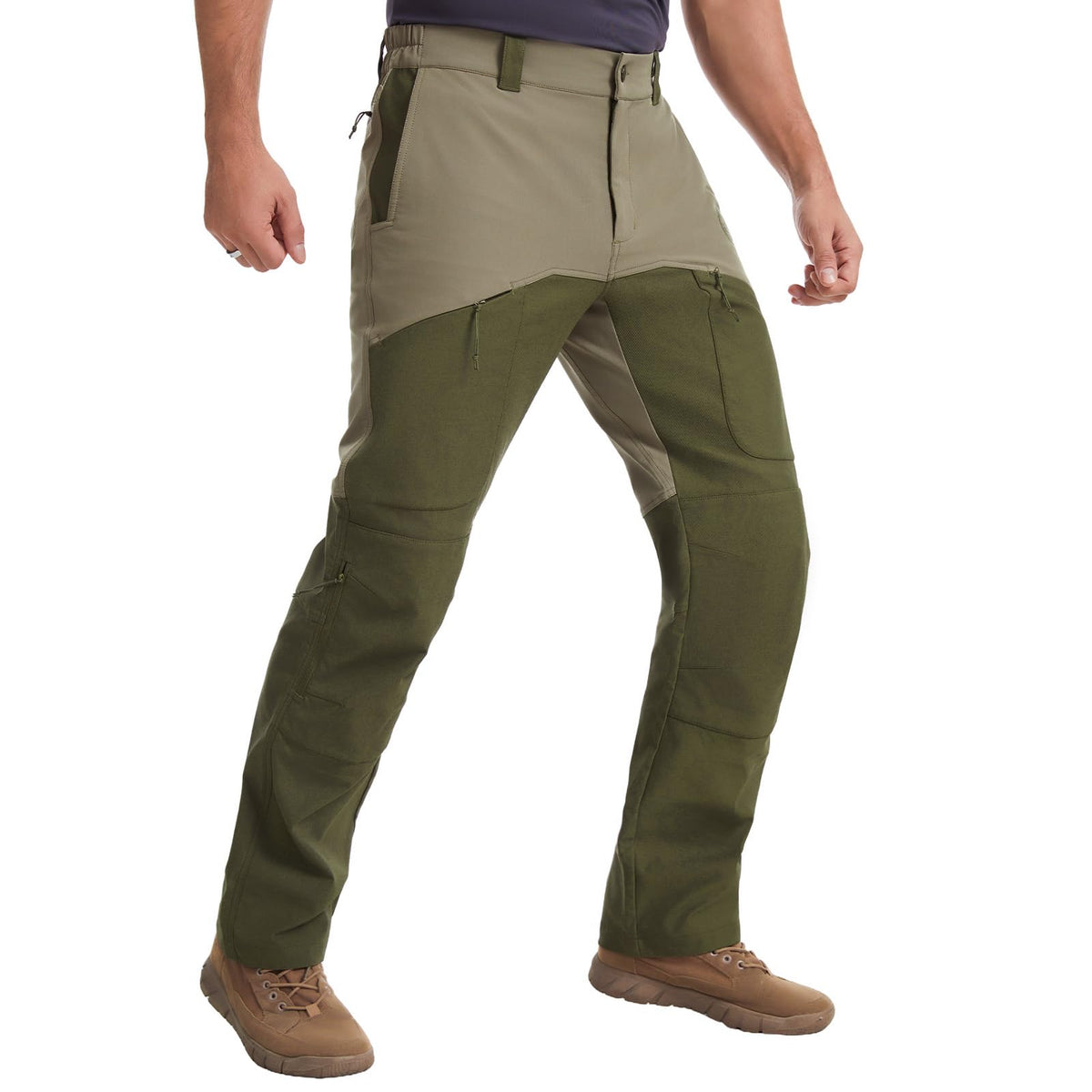 BASSDASH Splice-LW Men's Hunting Pants with Knee Pads, Water Resistant