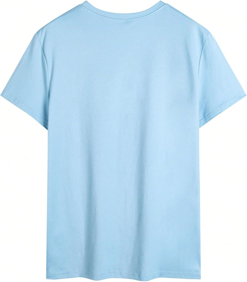 VIPWOLF Boy's Letter Print Casual T Shirts Summer Short Sleeve Baggy Graphic Tees
