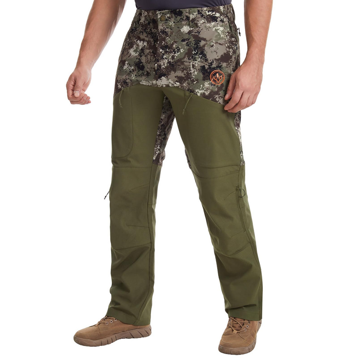 BASSDASH Splice-LW Men's Hunting Pants with Knee Pads, Water Resistant