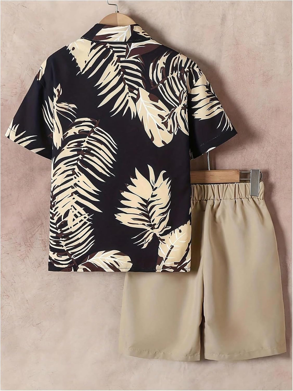 VIPWOLF Boy's Vacation Outfits Short Sleeve Button Down Shirt & Shorts