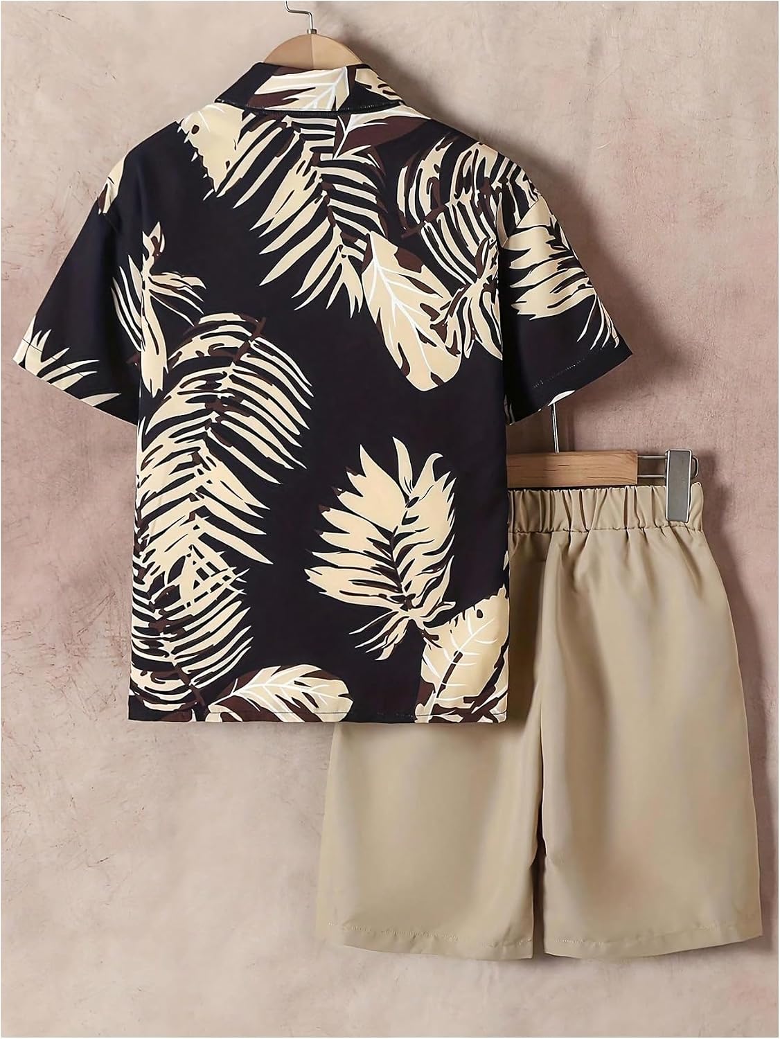 VIPWOLF Boy's Vacation Outfits Short Sleeve Button Down Shirt & Shorts