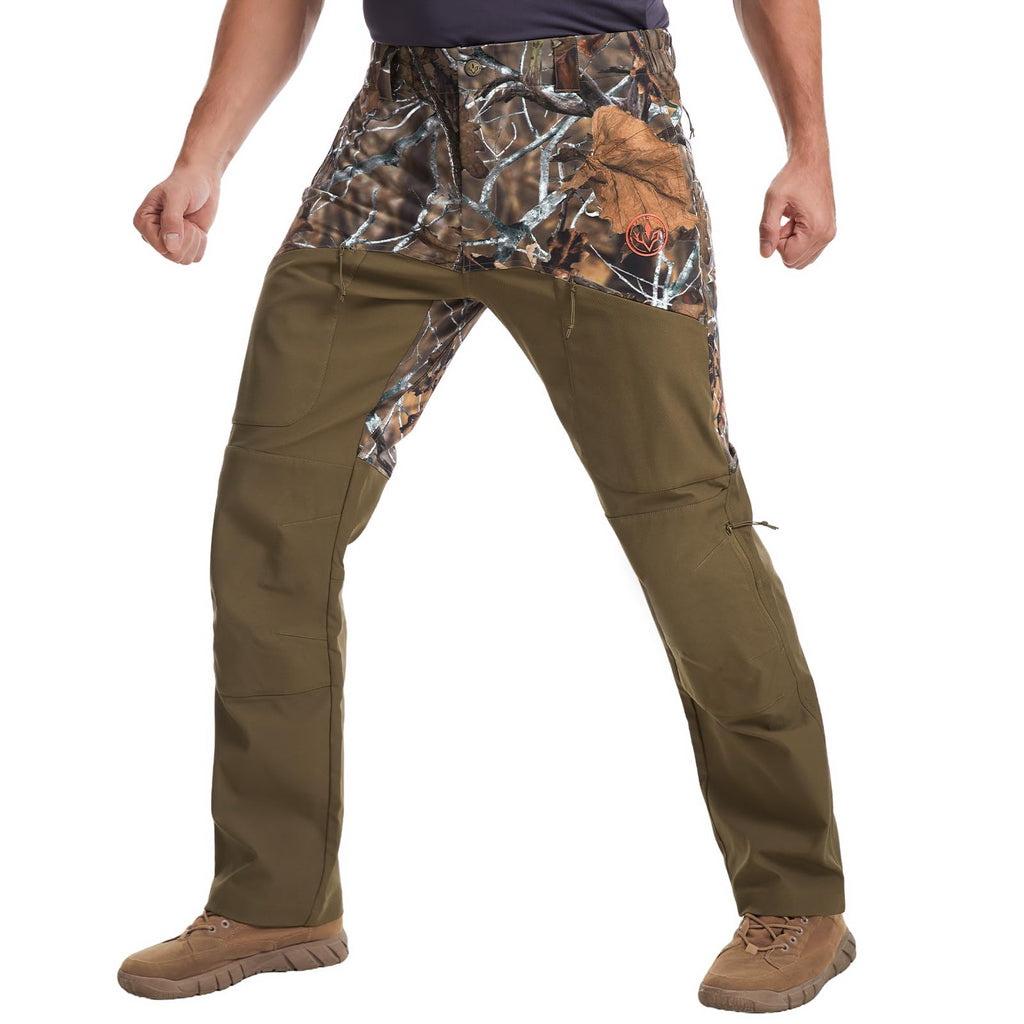 BASSDASH Splice-LW Men's Hunting Pants with Knee Pads, Water Resistant