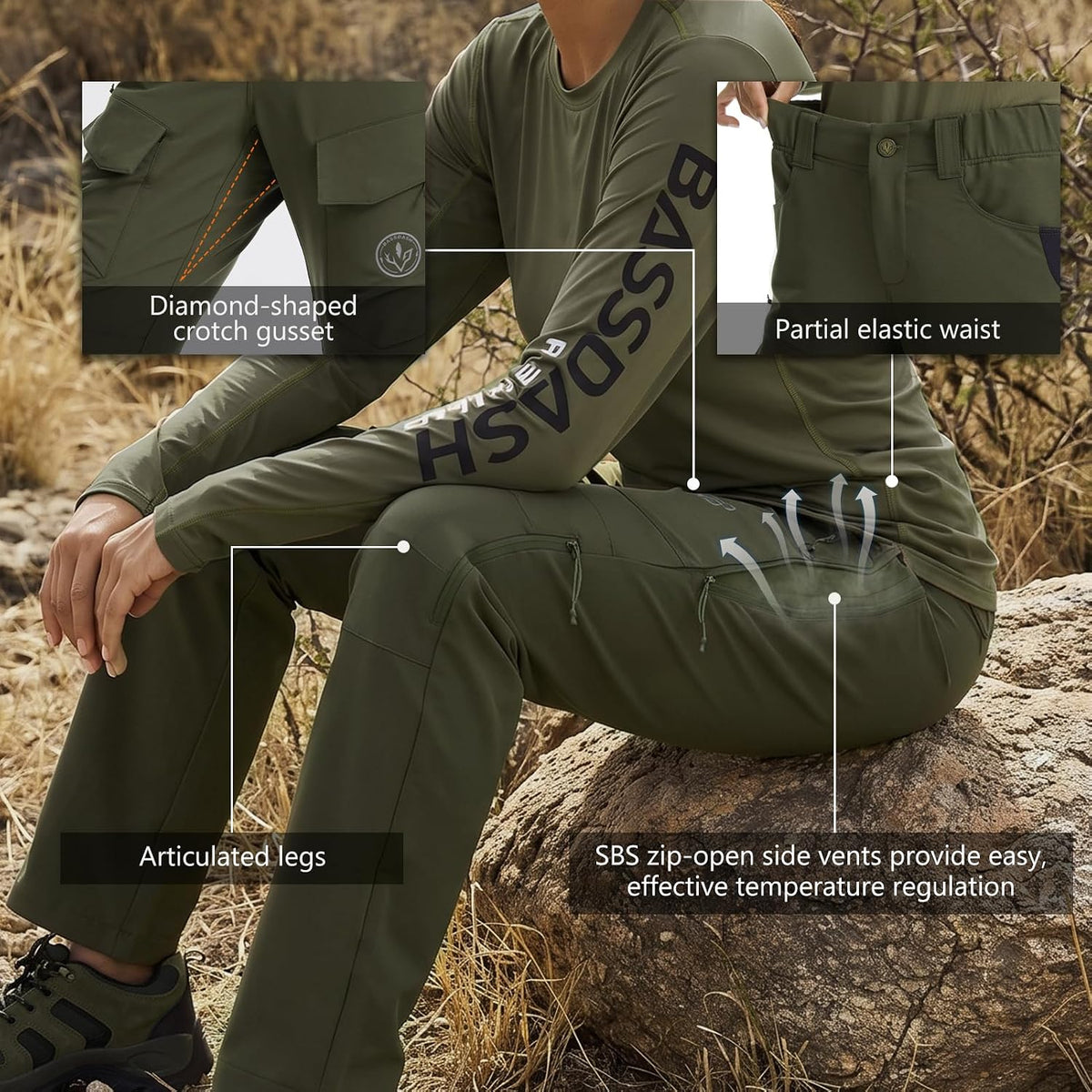 BASSDASH Invis 250 Women’s Stretch Hunting Pants Camo Cargo Pant