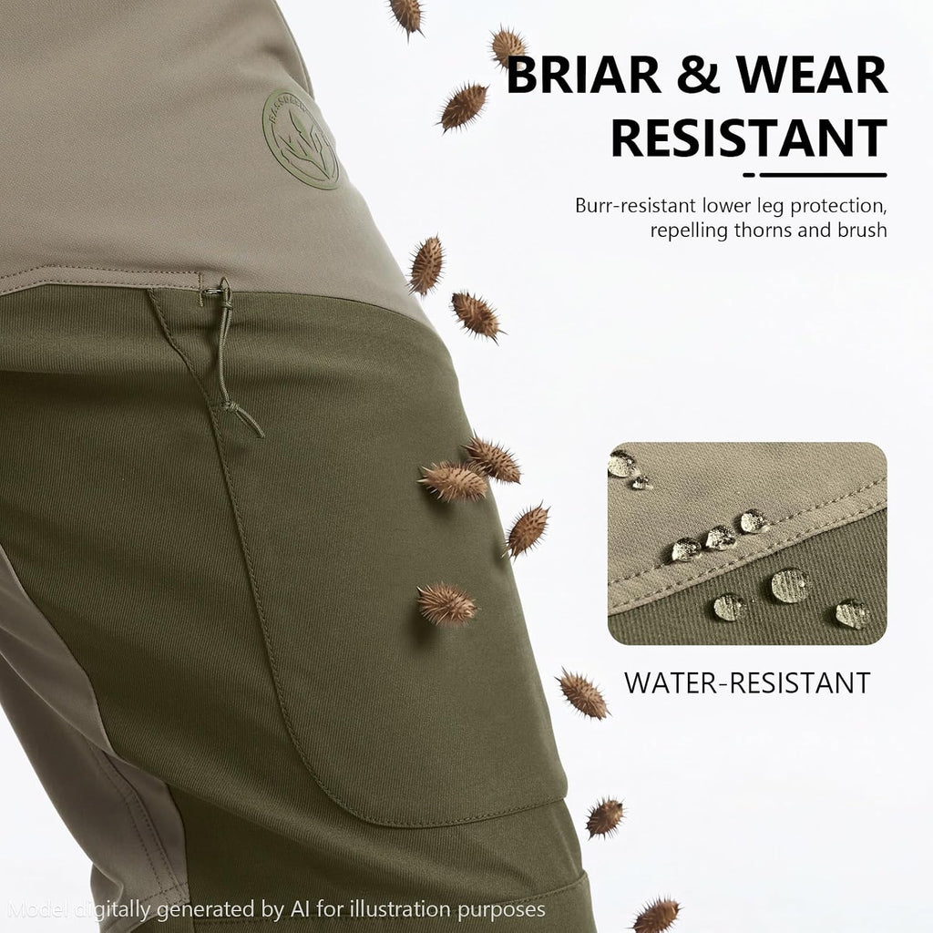 BASSDASH Splice-LW Men's Hunting Pants with Knee Pads, Water Resistant